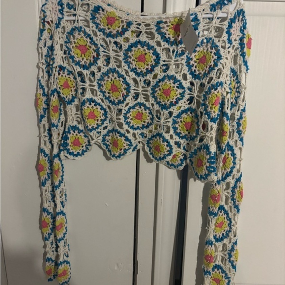 Forever 21 Colorful Crochet Women's Top size xs - Picture 2 of 4